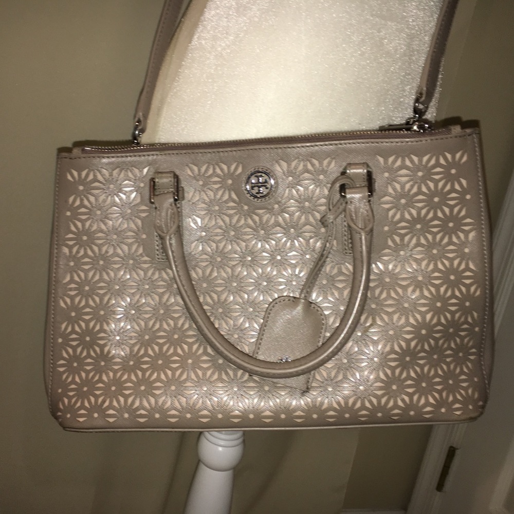 Authentic Gray Tory Burch Handbag